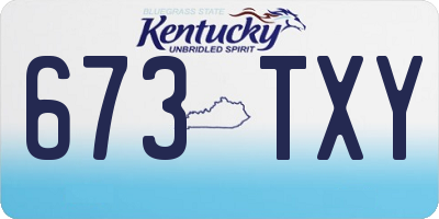 KY license plate 673TXY