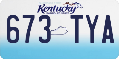 KY license plate 673TYA