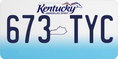 KY license plate 673TYC