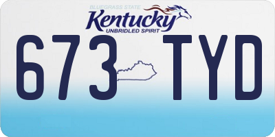 KY license plate 673TYD