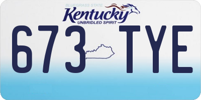 KY license plate 673TYE