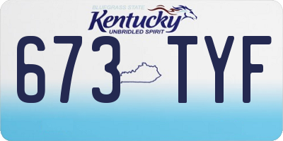 KY license plate 673TYF