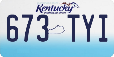 KY license plate 673TYI
