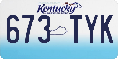 KY license plate 673TYK