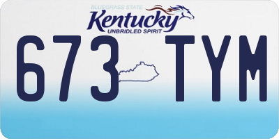 KY license plate 673TYM