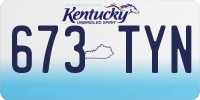 KY license plate 673TYN