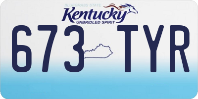 KY license plate 673TYR