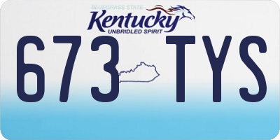 KY license plate 673TYS