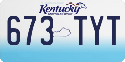 KY license plate 673TYT