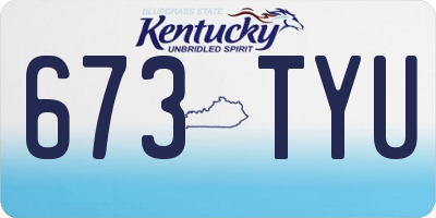 KY license plate 673TYU