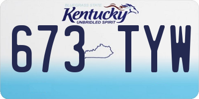 KY license plate 673TYW