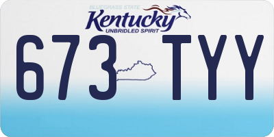KY license plate 673TYY