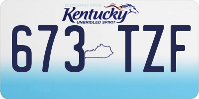 KY license plate 673TZF
