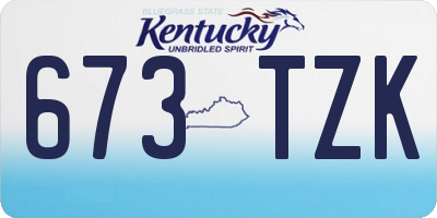KY license plate 673TZK