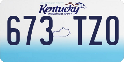 KY license plate 673TZO