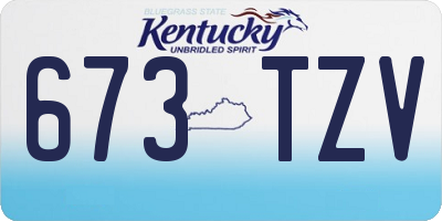 KY license plate 673TZV