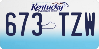 KY license plate 673TZW