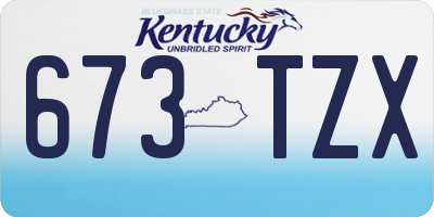 KY license plate 673TZX
