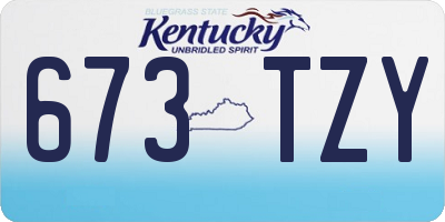KY license plate 673TZY