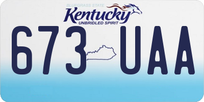 KY license plate 673UAA