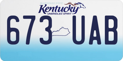 KY license plate 673UAB
