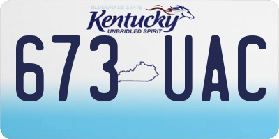 KY license plate 673UAC