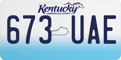 KY license plate 673UAE