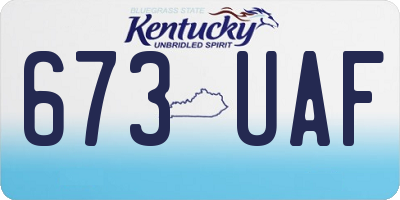 KY license plate 673UAF