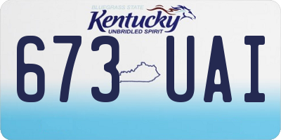 KY license plate 673UAI