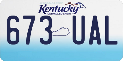 KY license plate 673UAL