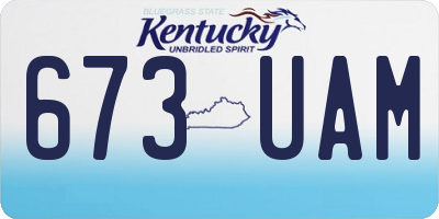 KY license plate 673UAM