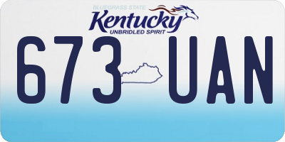 KY license plate 673UAN