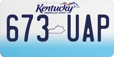 KY license plate 673UAP