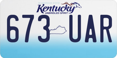 KY license plate 673UAR