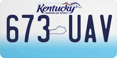 KY license plate 673UAV