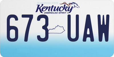 KY license plate 673UAW