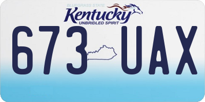 KY license plate 673UAX