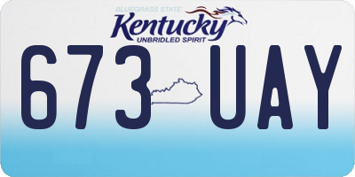 KY license plate 673UAY