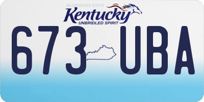 KY license plate 673UBA