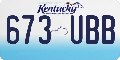 KY license plate 673UBB