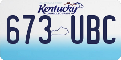 KY license plate 673UBC