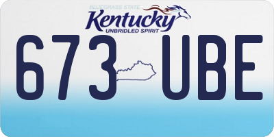 KY license plate 673UBE