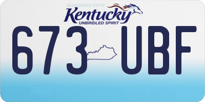 KY license plate 673UBF