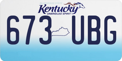 KY license plate 673UBG