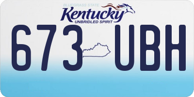 KY license plate 673UBH