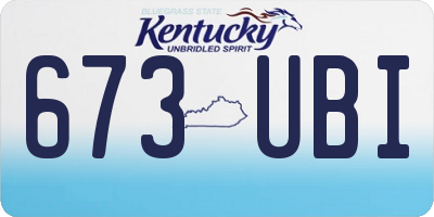 KY license plate 673UBI