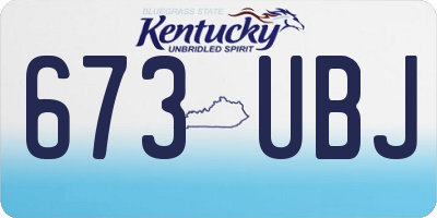 KY license plate 673UBJ