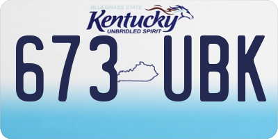 KY license plate 673UBK