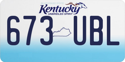 KY license plate 673UBL