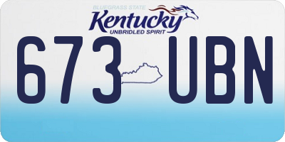 KY license plate 673UBN